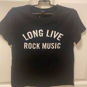 Forever 21 cropped Long Live Rock Music T-Shirt M